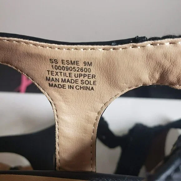 Sun Stone Womens Black Crochet Open Toe Espadrille Wedge Sandals Sz 9 9.5 8.5 10 - Picture 10 of 11